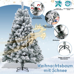 SWANEW Künstlicher Weihnachtsbaum mit Schnee, Automatischer künstlich Tannenbaum, Klapp-Schirmsystem