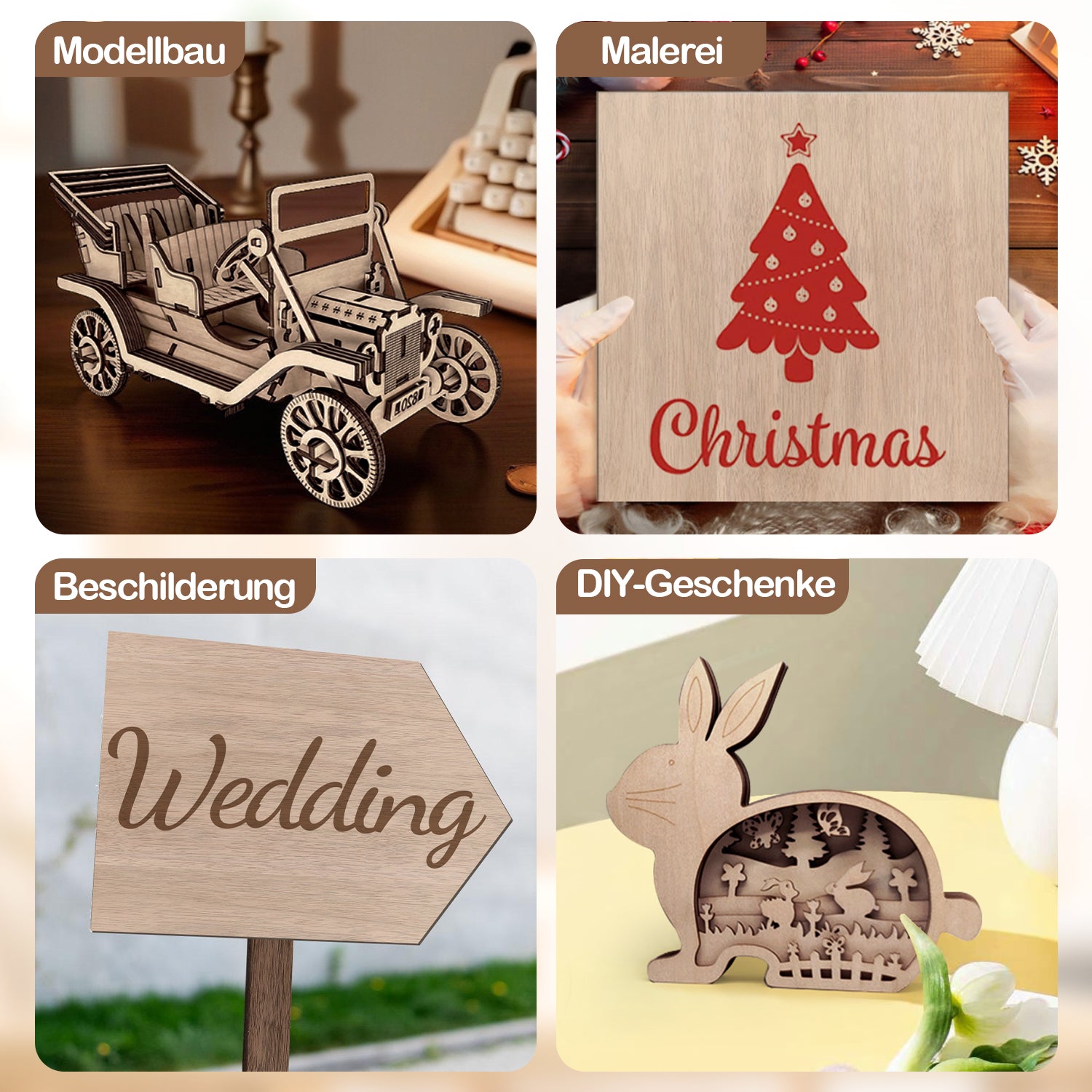 SWANEW Sperrholzplatte, Walnuss Sperrholz, 3mm, holzplatte, für Laser Gravur, Malerei DIY