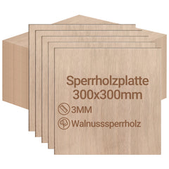 SWANEW Sperrholzplatte, Walnuss Sperrholz, 3mm, holzplatte, für Laser Gravur, Malerei DIY