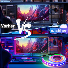 Neon LED Strip RGBIC Gaming PC Monitor Hintergrundbeleuchtung