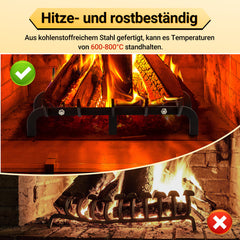 SWANEW Kaminrost Gussrost Holzregal Feuerrost für Kamineinsatz V-förmig