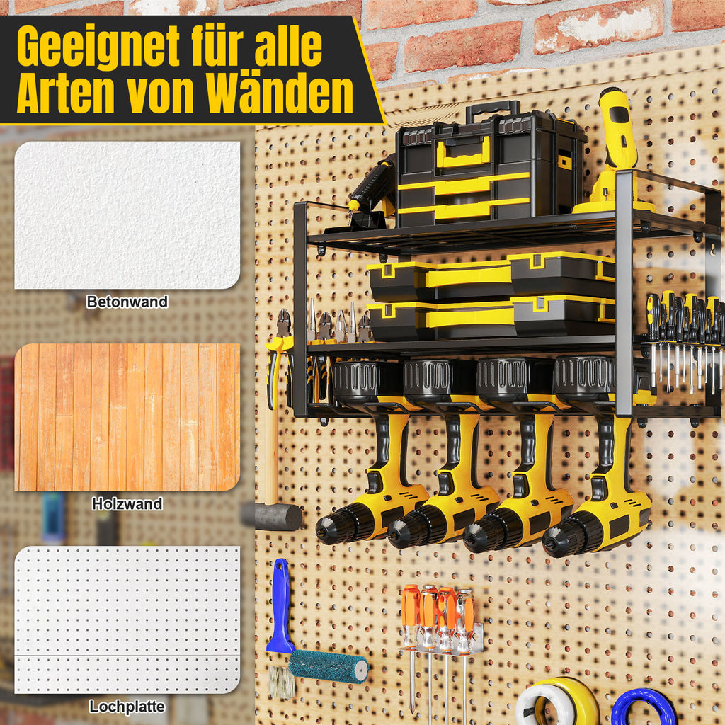 SWANEW Werkzeug Wandhalterung, Werkzeughalter, Elektrowerkzeug Organizer, Werkzeugregal