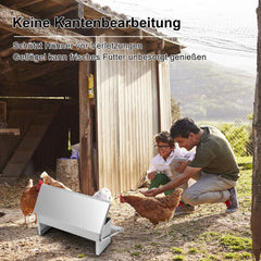 SWANEW Futterautomat Hühner Futterspender 5kg Tröge, mit Deckel, futtertrog hühner, Wetterfester Fußpedal selbstöffnender Futtertrog