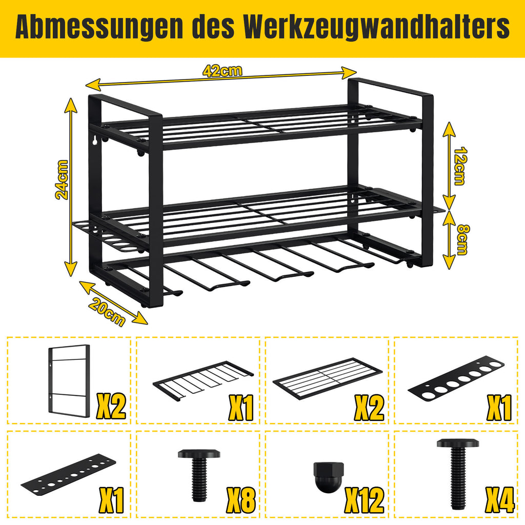 SWANEW Werkzeug Wandhalterung, Werkzeughalter, Elektrowerkzeug Organizer, Werkzeugregal