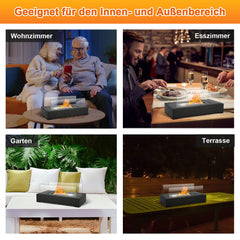 SWANEW Tischkamin Bioethanol, Dekokamin, Tischfeuer mit Löschstab Ethanol, 35 x 18 x 15 cm