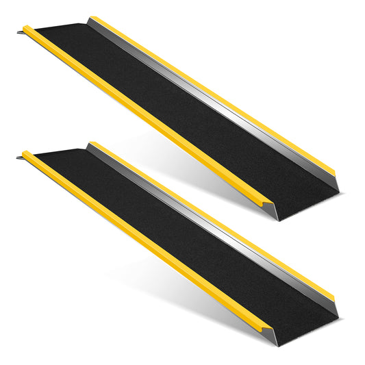 SWANEW 2 Stück Auffahrrampe, 118cm Alu Rollstuhlrampe, Laderampe Tragfähigkeit 300kg