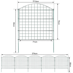 SWANEW Teichzaun Gartenzaun Steckzaun, Zaunelemente metall Gitterzaun Set ür den Garten, Freigehege