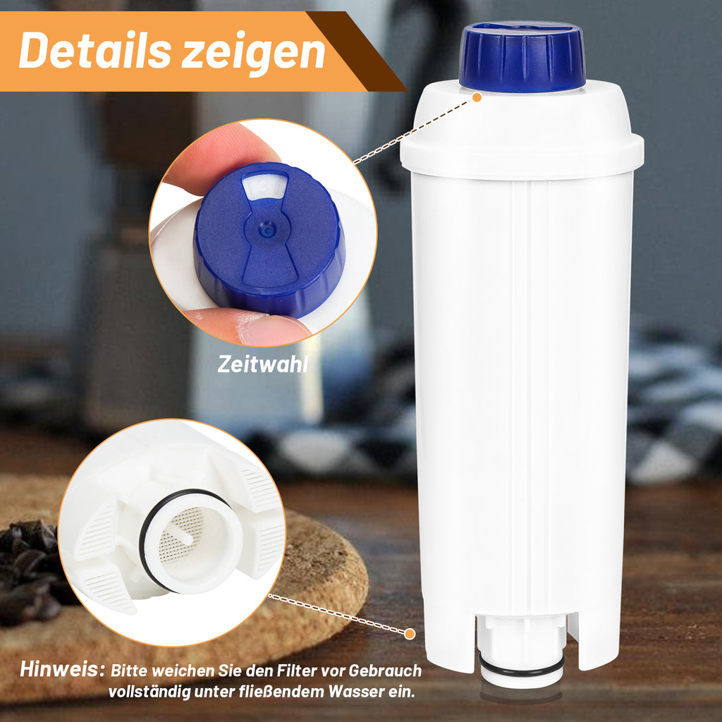 SWANEW Wasserfilter für DeLonghi DLS C002, Zubehör für Kompatibel mit DeLonghi-Modellen, ESAM, ECAM, BCO EC Kaffeevollautomaten