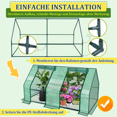 SWANEW Gewächshaus Klein, UV-beständige PE-Plane Foliengewächshaus, Tomatenhaus 180*90*90CM
