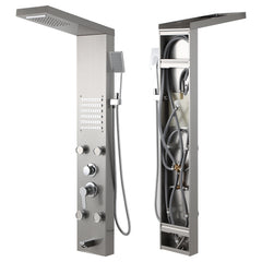 SWANEW Duschpaneel mit Armatur, 5 Funktionen, Verstellbare Massagedüsen, Wandduschpaneel Duschsäule, Edelstahl