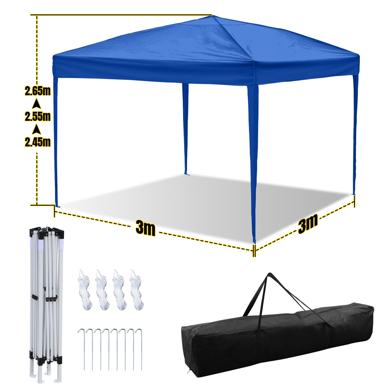 Faltpavillon 3×3 m mit Zentralverriegelung