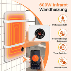 SWANEW Infrarotheizung, Wandheizung Elektroheizung, Touch Heizpaneel 400W/600W