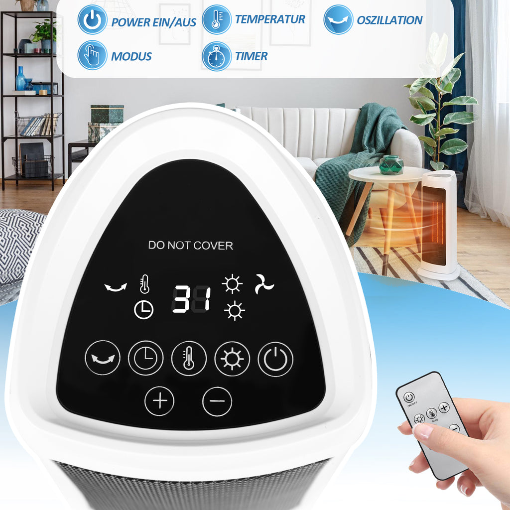 SWANEW Heizlüfter leise Weiß Heizung Konvektor 2000W Schnellheizer Angebot Heizgerät