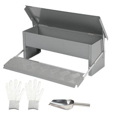 SWANEW Futterautomat hühner, Huhn Gänse Futterspender, 5 kg, mit Handschuhen und Löffel