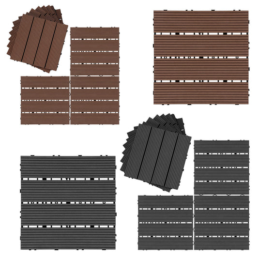 SWANEW WPC Terrassenfliesen, 30x30CM, Gartenfliesen