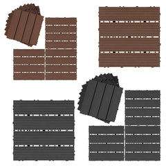 SWANEW WPC Terrassenfliesen, 30x30CM, Gartenfliesen