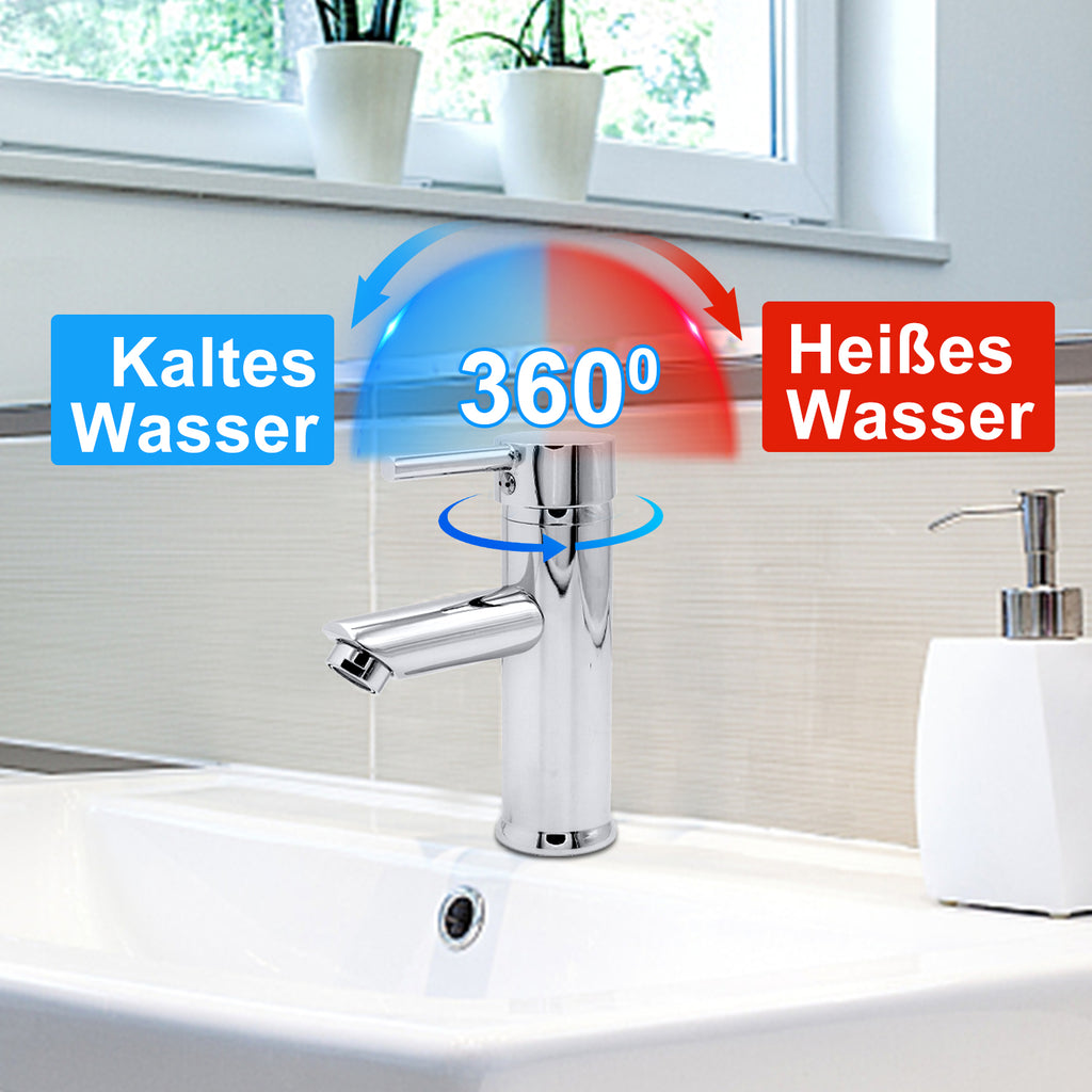 SWANEW Wasserhahn Hochdruck Einhebel Badarmaturen klassisch Messing Waschbecken klassisch Einhebelmischer
