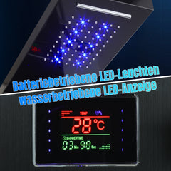 SWANEW LED Duschpaneel, Regendusche Duschsystem mit Temperaturanzeige, 5 Funktionen Duschsäule,Verstellbare Massagedüsen