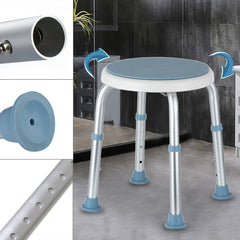 SWANEW Duschhocker für Senioren, 360°Drehbarer Runder Badhocker, höhenverstellbarer,Rutschfester Badezimmerhocker,Duschhilfe,belastbar bis 136 kg