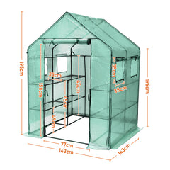 SWANEW Foliengewächshaus Gewächshaus Begehbares Gartenhäuschen Tomatenhaus