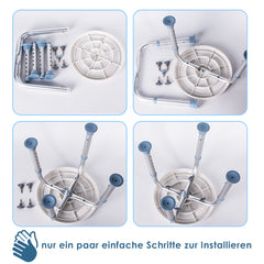 SWANEW Duschhocker für Senioren, 360°Drehbarer Runder Badhocker, höhenverstellbarer,Rutschfester Badezimmerhocker,Duschhilfe,belastbar bis 136 kg