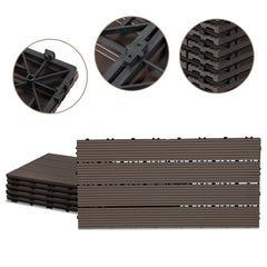SWANEW WPC Terrassenfliesen, 30x60cm Balkonfliesen, Klickfliesen, Gartenfliesen, 1㎡-5㎡