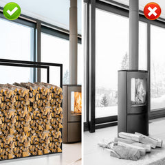 SWANEW Kaminholzregal, Brennholzregal, Holzstapelhilfe, Feuerholzregal aus Metall