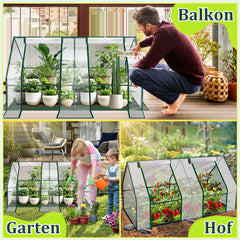 SWANEW Gewächshaus Klein, UV-beständige PE-Plane Foliengewächshaus, Tomatenhaus 180*90*90CM