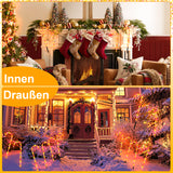 SWANEW Zuckerstangen LED Garten Weihnachtsdeko, 4/8 Stück Zuckerstange Weihnachts Dekoration Leuchtstab Außen, mit Erdspieß, wasserdichte Batteriebox