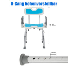 Duschstuhl mit abnehmbaren Armen und Rückenlehne