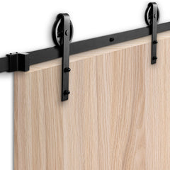 SWANEW Schiebetürbeschlag, Schiebetürsystem Set, Schiebetüren Tragfähigkeit 150kg, Schiebetür Schiene für Einzelne Holztür|Big Wheel