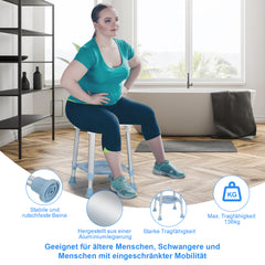 360°Drehbarer Duschhocker Duschstuhl Höhenverstellbar 42-54 cm