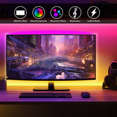 Neon LED Strip RGBIC Gaming PC Monitor Hintergrundbeleuchtung
