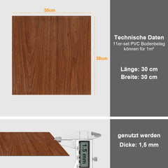 SWANEW PVC Bodenbelag Selbstklebend, Vinylboden, Vinyl Laminat, 30x30cm