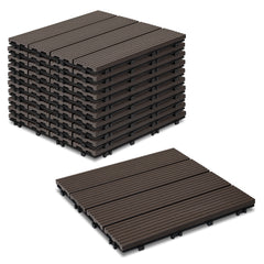 SWANEW WPC Terrassenfliesen, 30x30 cm, WPC Fliesen Balkonfliesen, 1㎡-5㎡ Klickfliese