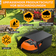 SWANEW Mähroboter Garage, Garage für Robotermäher, Verzinktes Blech, 78x60x34cm, Carport Überdachung für Rasenroboter