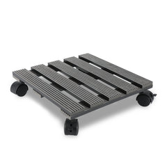 SWANEW WPC Pflanzenroller, Blumenroller mit Rollen, Kübelroller für Pflanzen, Blumentopf, Eckig 30 x 30 cm|Rund Ø 30 x 7,5 cm