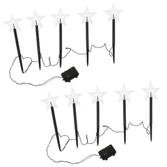 SWANEW LED Garten Leuchtstäbe Stern, Weihnachtslichter Außen mit Batterie und Timer, IP65 Sterne Weihnachtsbeleuchtung, für Gartenstecker