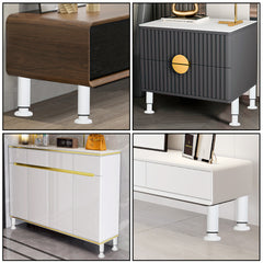 SWANEW 4er Set Edelstahl Möbelfüße, Möbelbeine Höhenverstellbar, Füße für möbel mit Schrauben, Belastbar bis 300 KG