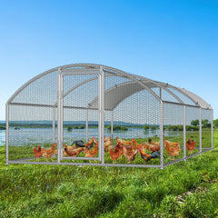 SWANEW Hühnerstall, 3x6x2m Kuppel Dach Hühnerhaus Freilaufgehege, Tiergehege