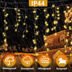 SWANEW LED Eisregen lichterkette, 5m/10m/15m LED Lichtervorhang, IP44 Außen weihnachtsbeleuchtung