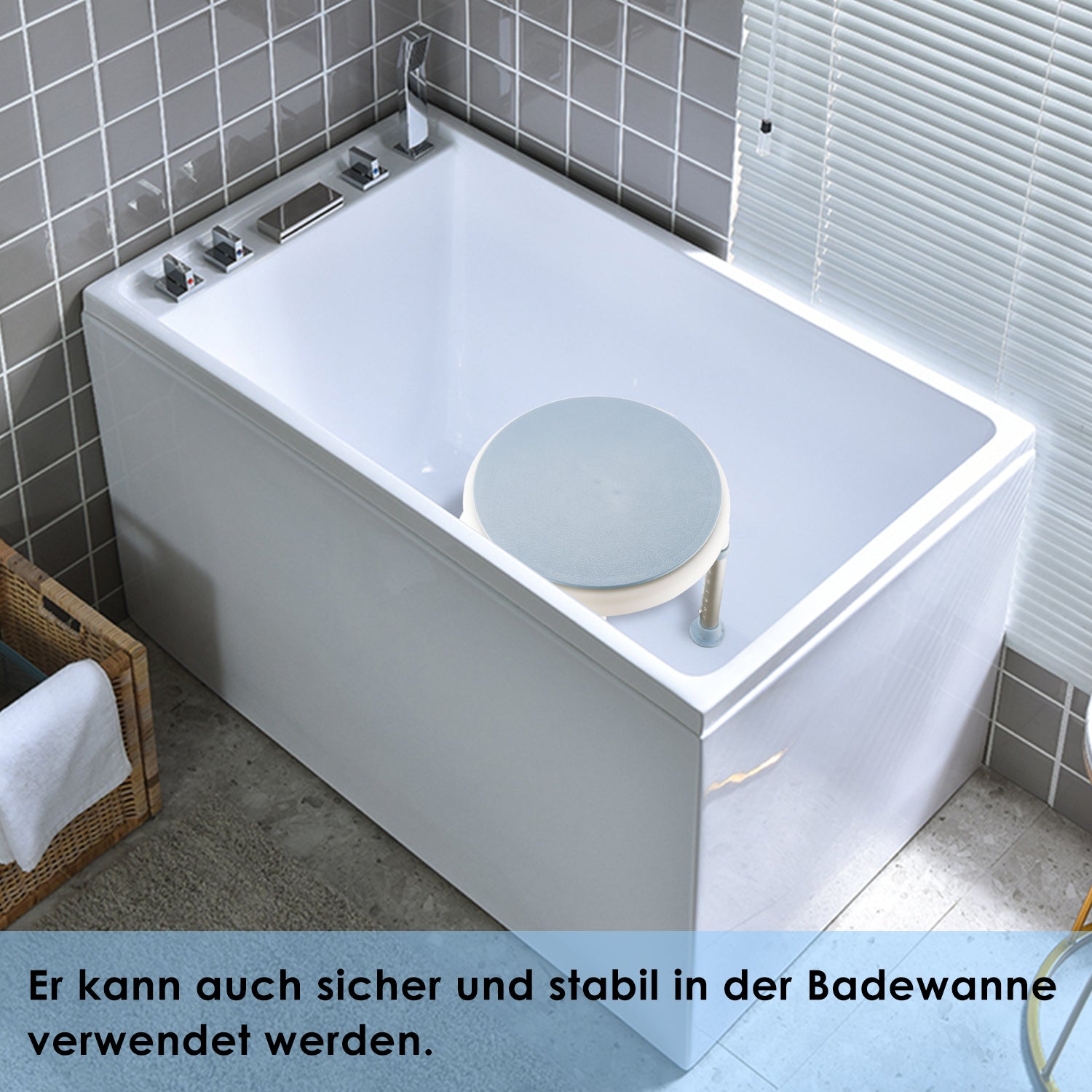 Duschhocker für Senioren 360°Drehbarer Runder