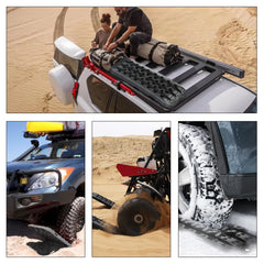 SWANEW 2 Stücke Sandbleche Offroad Traktionsmatte Kunstoff Anfahrhilfe Recovery Board Tracks mit Aufbewahrungstasche,10T Last für Geländewagen Wohnmobil PKW LKW