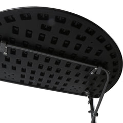 Balkontisch klappbar Hängetisch, klapptisch Balkongeländer, 3-Fach höhenverstellbarer balkontisch zum einhängen, 60 x 40 cm Halbrund Balkontisch klappbar Schwarz