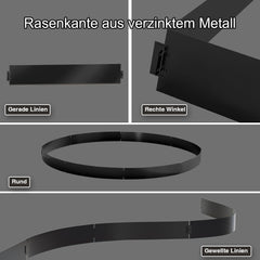 Rasenkante verzinkt Metall Höhe 15cm/18cm