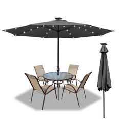 LED Solar Sonnenschirm Ø 350 cm Gartenschirm Terrassenschirm Sonnenschutz