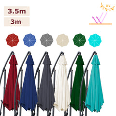 SWANEW Sonnenschirm Alu Ampelschirm mit Kurbelvorrichtung Sonnenschirm UV-Schutz & Wasserabweisende Gartenschirm