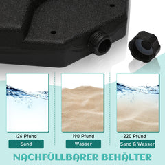 SWANEW Sonnenschirmständer Schirmständer Ständer Schirmhalter 4er-Set Quad für für Ampelschirm befüllbar