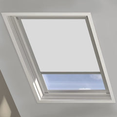 SWANEW Verdunkelungsrollo Blickdicht Grau Dachfensterrollo 100% Verdunkelung Silberner Aluminiumrahmen für Dachfenster Thermo-Rollo 206 (49.6*96.3cm)