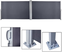 Doppelter Schiebetür-Sichtschutz Garten-Balkon-Schirm Schatten